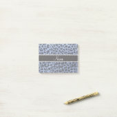 Individuelle Name hellblauer Glitzer Leopard Post-it Klebezettel (Auf Schreibtisch)