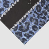 Individuelle Name hellblauer Glitzer Leopard Seidenpapier (Ausschnitt)