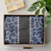 Individuelle Name hellblauer Glitzer Leopard Seidenpapier (Geschenk)