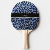 Individuelle Name hellblauer Glitzer Leopard Tischtennis Schläger (Vorderseite)