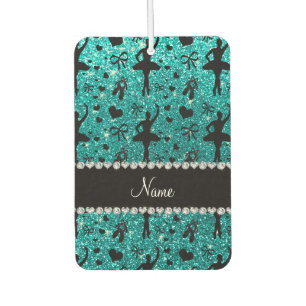 Individuelle Name helle Aqua Glitzer Ballerinas Autolufterfrischer