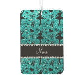 Individuelle Name helle Aqua Glitzer Ballerinas Autolufterfrischer (Rückseite)