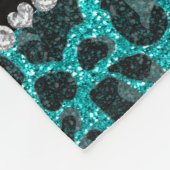 Individuelle Name heller Aqua-Glitzer Leoparddruck Fleecedecke (Ecke)