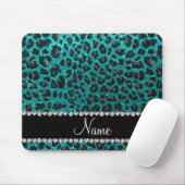 Individuelle Name heller Aqua-Glitzer Leoparddruck Mousepad (Mit Mouse)