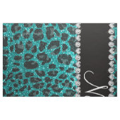 Individuelle Name heller Aqua-Glitzer Leoparddruck Stoff (Fat Quarter (45,7 x 55,9 cm))