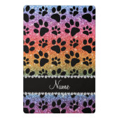 Individuelle Name heller Regenbogen Glitzer schwar Mini Klemmbrett (Rückseite)