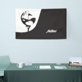 Individuelle Name Hello Black and White Golf Banner (Messeveranstaltung)