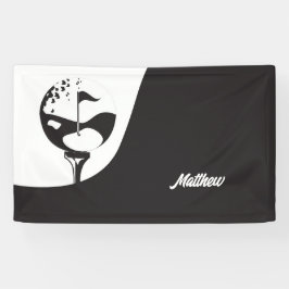 Individuelle Name Hello Black and White Golf Banner