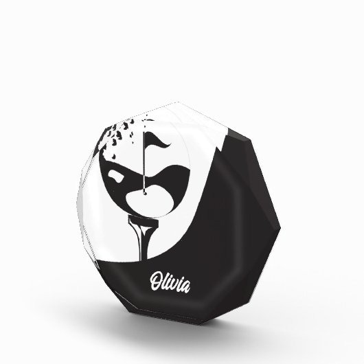 Individuelle Name Hello Black and White Golf Fotoblock (Rechts)