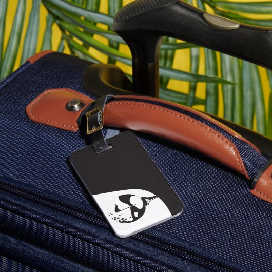 Individuelle Name Hello Black and White Golf Gepäckanhänger (Vorderseite Insitu 1)