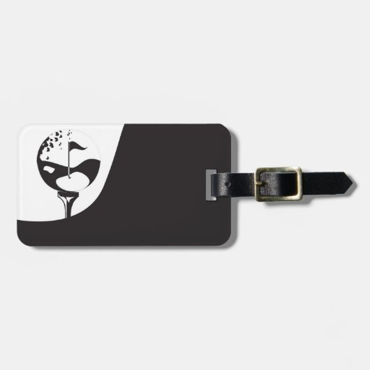 Individuelle Name Hello Black and White Golf Gepäckanhänger (Vorderseite horizontal)