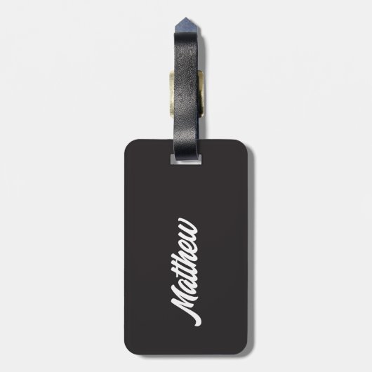 Individuelle Name Hello Black and White Golf Gepäckanhänger (Rückseite vertikal)