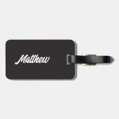 Individuelle Name Hello Black and White Golf Gepäckanhänger (Rückseite horizontal)