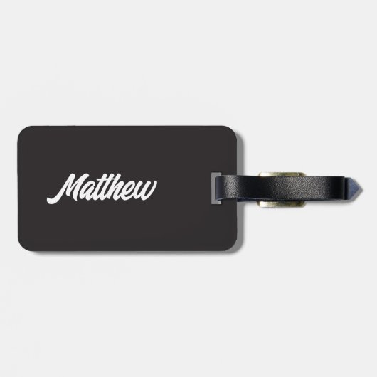 Individuelle Name Hello Black and White Golf Gepäckanhänger (Rückseite horizontal)