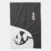 Individuelle Name Hello Black and White Golf Geschirrtuch (Vertikal)