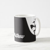 Individuelle Name Hello Black and White Golf Kaffeetasse (VorderseiteRechts)