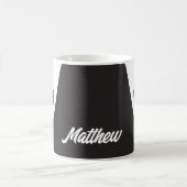 Individuelle Name Hello Black and White Golf Kaffeetasse (Mittel)