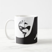 Individuelle Name Hello Black and White Golf Kaffeetasse (Links)