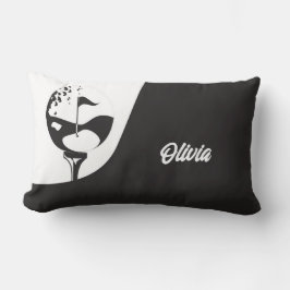 Individuelle Name Hello Black and White Golf Lendenkissen