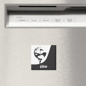 Individuelle Name Hello Black and White Golf Magnet (In Situ (Geschirrspüler))