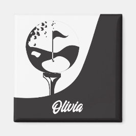 Individuelle Name Hello Black and White Golf Magnet