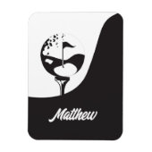 Individuelle Name Hello Black and White Golf Magnet (Vertikal)
