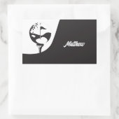 Individuelle Name Hello Black and White Golf Rechteckiger Aufkleber (Tasche)