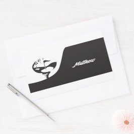 Individuelle Name Hello Black and White Golf Rechteckiger Aufkleber