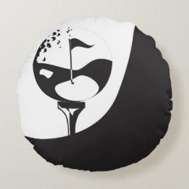 Individuelle Name Hello Black and White Golf Rundes Kissen