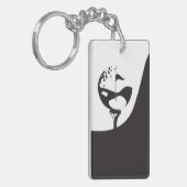 Individuelle Name Hello Black and White Golf Schlüsselanhänger (Vorderseite links)