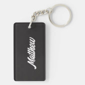 Individuelle Name Hello Black and White Golf Schlüsselanhänger (Rückseite)