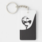 Individuelle Name Hello Black and White Golf Schlüsselanhänger (Vorderseite)