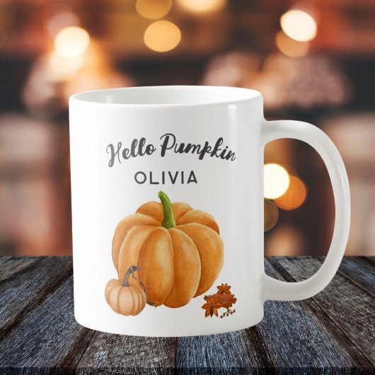 Individuelle Name Hello Pumpkin Gewürz Gemütlichen Kaffeetasse