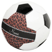 Individuelle Name, hellorange Glitzer Leopard Fußball (Dreiviertel)