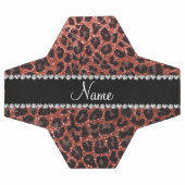 Individuelle Name, hellorange Glitzer Leopard Fußball (Flach)