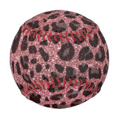 Individuelle Name hellrosa Glitzer Leopard Baseball (Rückseite)