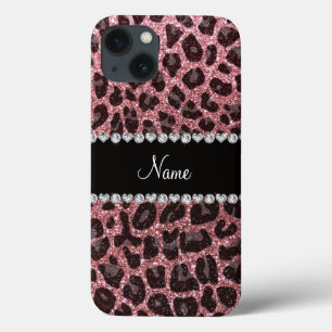 Individuelle Name hellrosa Glitzer Leopard Case-Mate iPhone Hülle