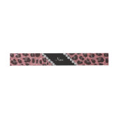 Individuelle Name hellrosa Glitzer Leopard Einladungsbanderole (Flach)