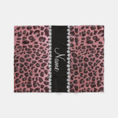 Individuelle Name hellrosa Glitzer Leopard Fleecedecke (Vorderseite (Horizontal))