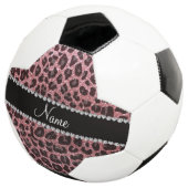 Individuelle Name hellrosa Glitzer Leopard Fußball (Dreiviertel)
