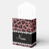 Individuelle Name hellrosa Glitzer Leopard Geschenkschachtel (Geöffnet)