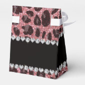 Individuelle Name hellrosa Glitzer Leopard Geschenkschachtel (Rückseite)