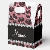 Individuelle Name hellrosa Glitzer Leopard Geschenkschachtel (Geöffnet)