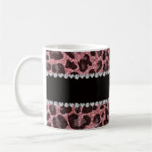 Individuelle Name hellrosa Glitzer Leopard Kaffeetasse (Links)