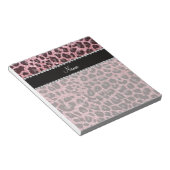 Individuelle Name hellrosa Glitzer Leopard Notizblock (angewinkelt)