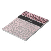 Individuelle Name hellrosa Glitzer Leopard Notizblock (Rotiert)