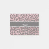 Individuelle Name hellrosa Glitzer Leopard Post-it Klebezettel (Vorderseite)