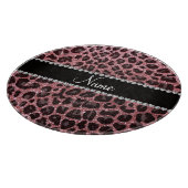 Individuelle Name hellrosa Glitzer Leopard Schneidebrett (Ecke)