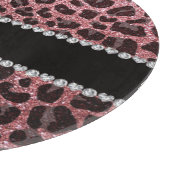 Individuelle Name hellrosa Glitzer Leopard Schneidebrett (Ecke)