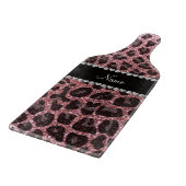 Individuelle Name hellrosa Glitzer Leopard Schneidebrett (Ecke)